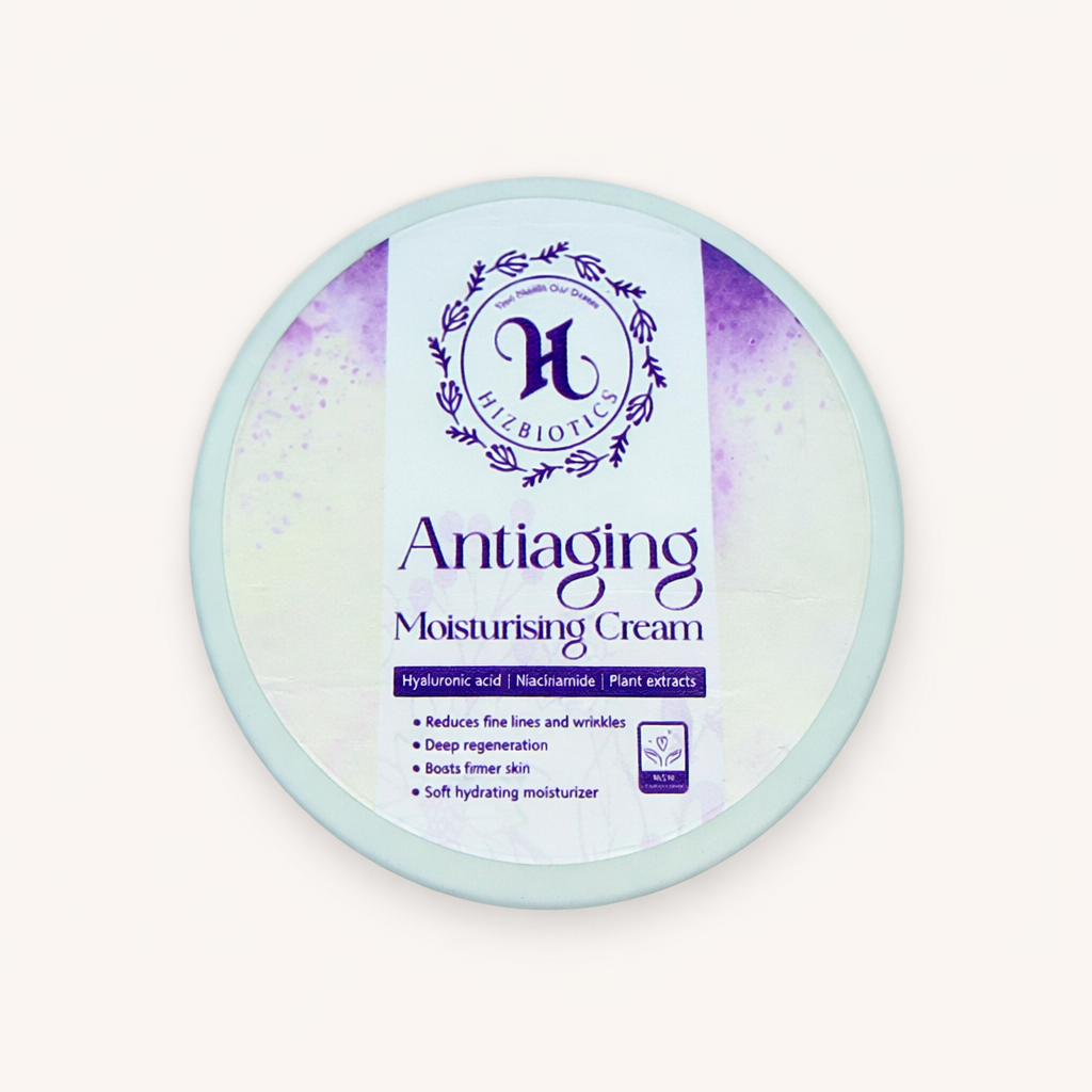 Hizbiotics Antiaging Moisturising Cream (75g) – Hyaluronic Acid + Niacinamide