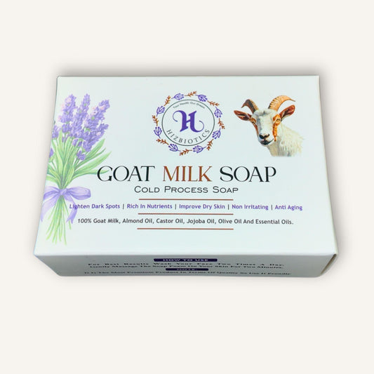Hizbiotics Goat Milk Soap – Cold Process Handmade Bar for Dry Skin, Dark Spots & Anti-Aging