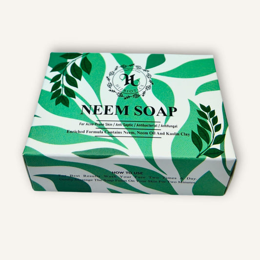 Hizbiotics Neem Soap – Neem & Kaolin Clay Soap for Acne Prone Skin