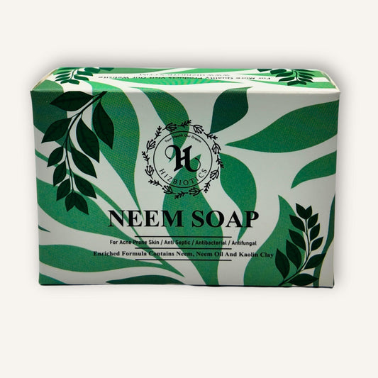 Hizbiotics Neem Soap – Neem & Kaolin Clay Soap for Acne Prone Skin